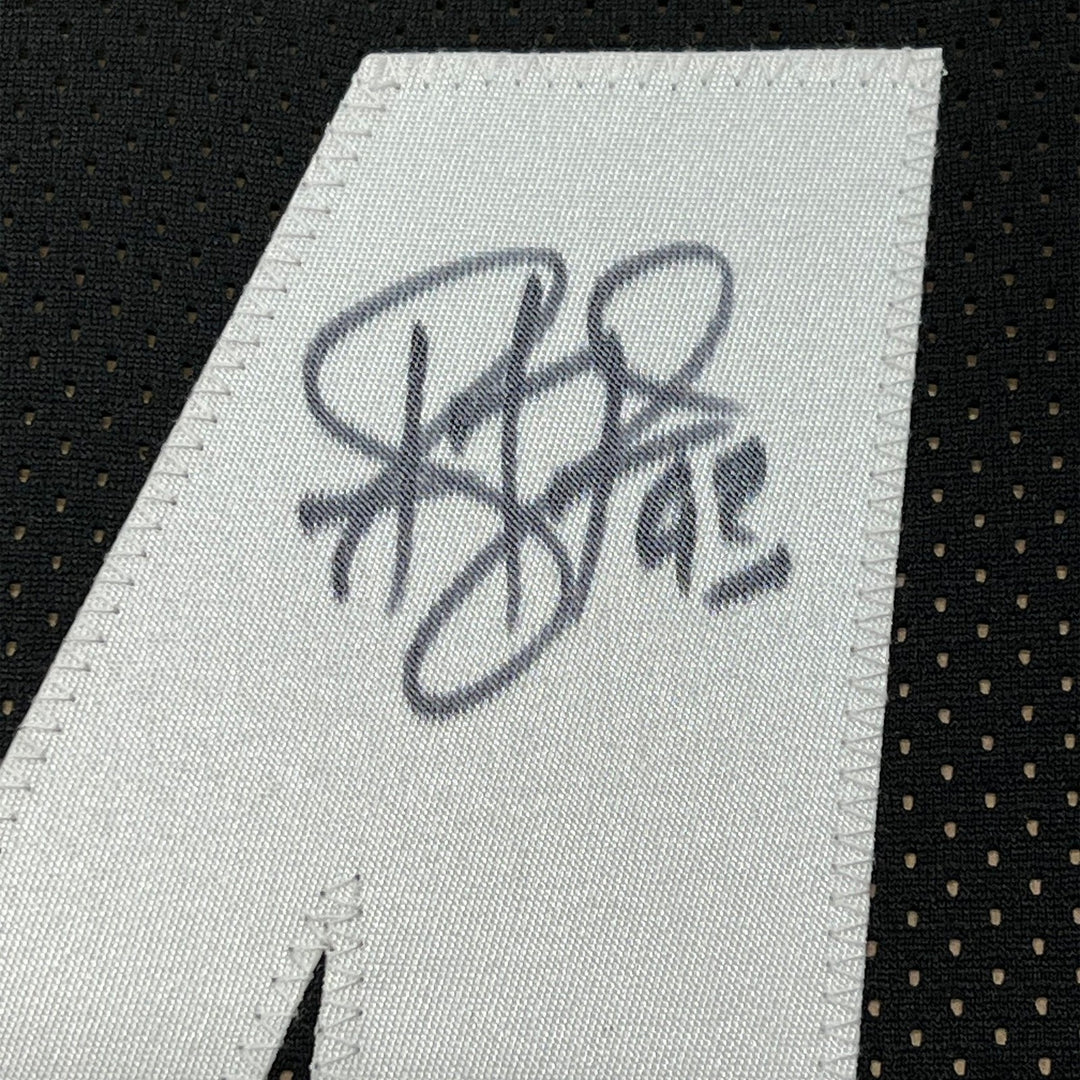 FRAMED Signed TROY POLAMALU 35x39 Pittsburgh Black Jersey JSA COA