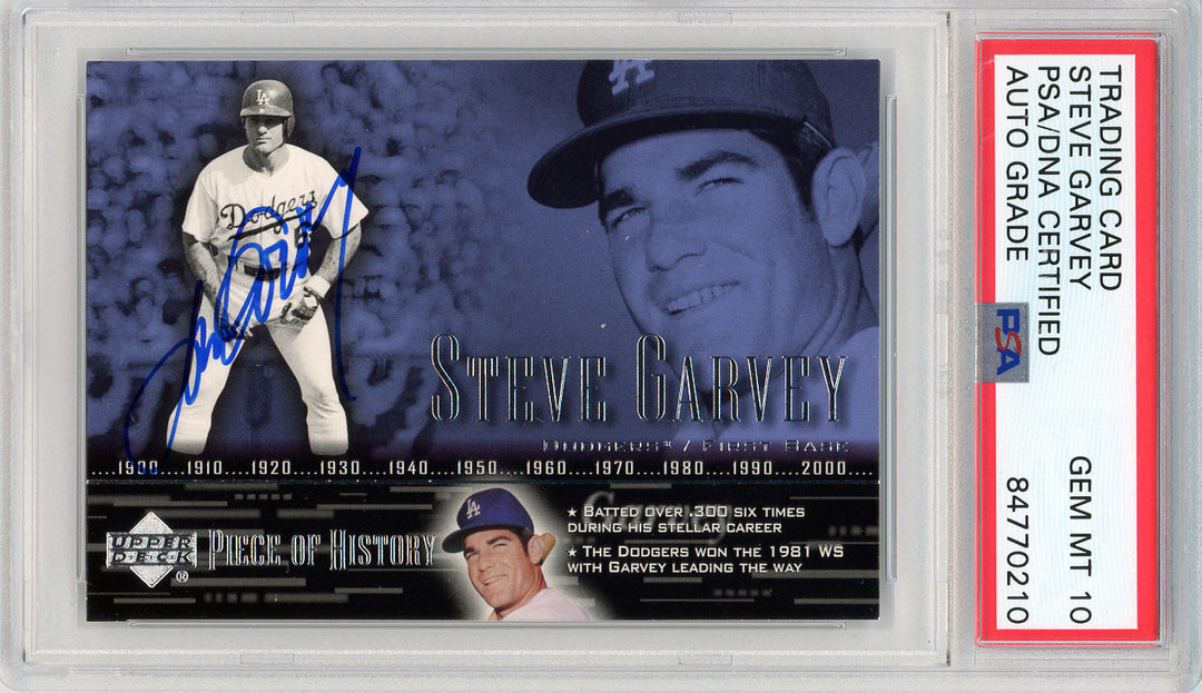 2002 Upper Deck Steve Garvey Signed COA PSA 10 Los Angeles Dodgers Slabbed Autog