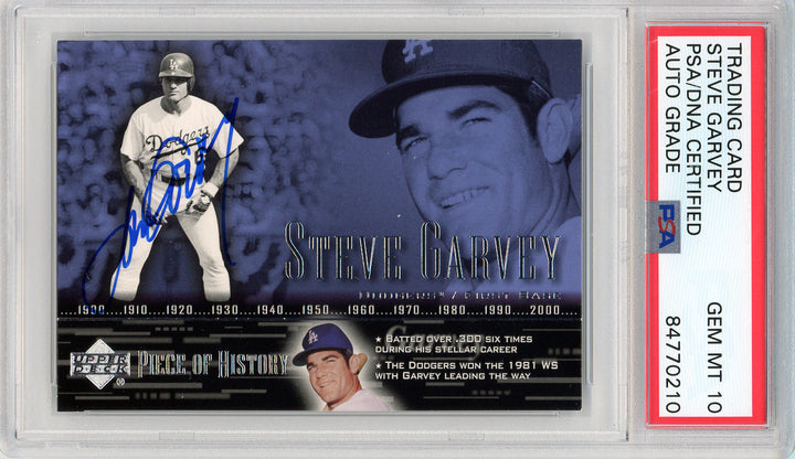 2002 Upper Deck Steve Garvey Signed COA PSA 10 Los Angeles Dodgers Slabbed Autog