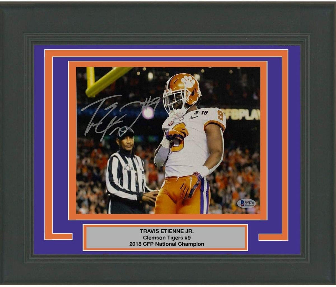 FRAMED Autographed/Signed TRAVIS ETIENNE JR Clemson 8x10 Photo Beckett COA #4