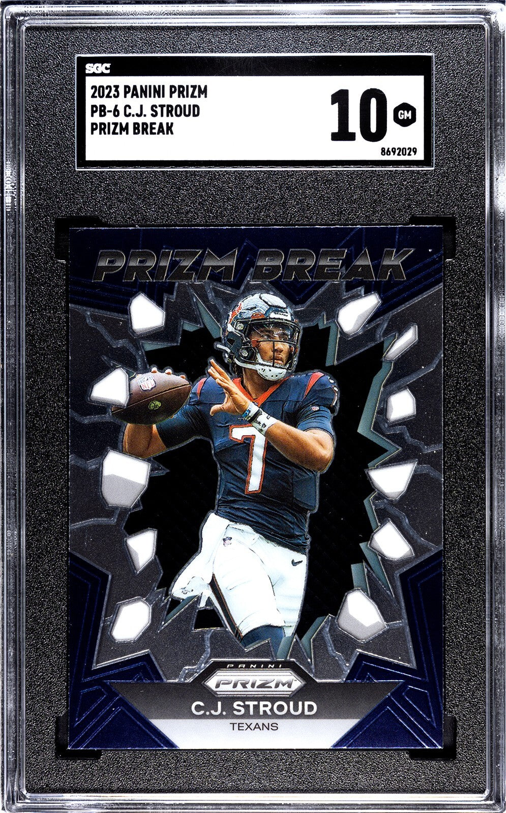 CJ/C.J. Stroud 2023 Panini Prizm Break Rookie Card #PB-6- SGC Graded 10 Gem Mint