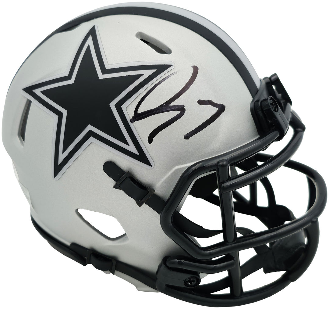 George Pickens Signed Dallas Cowboys Silver Rave Speed Mini Helmet JSA Witness