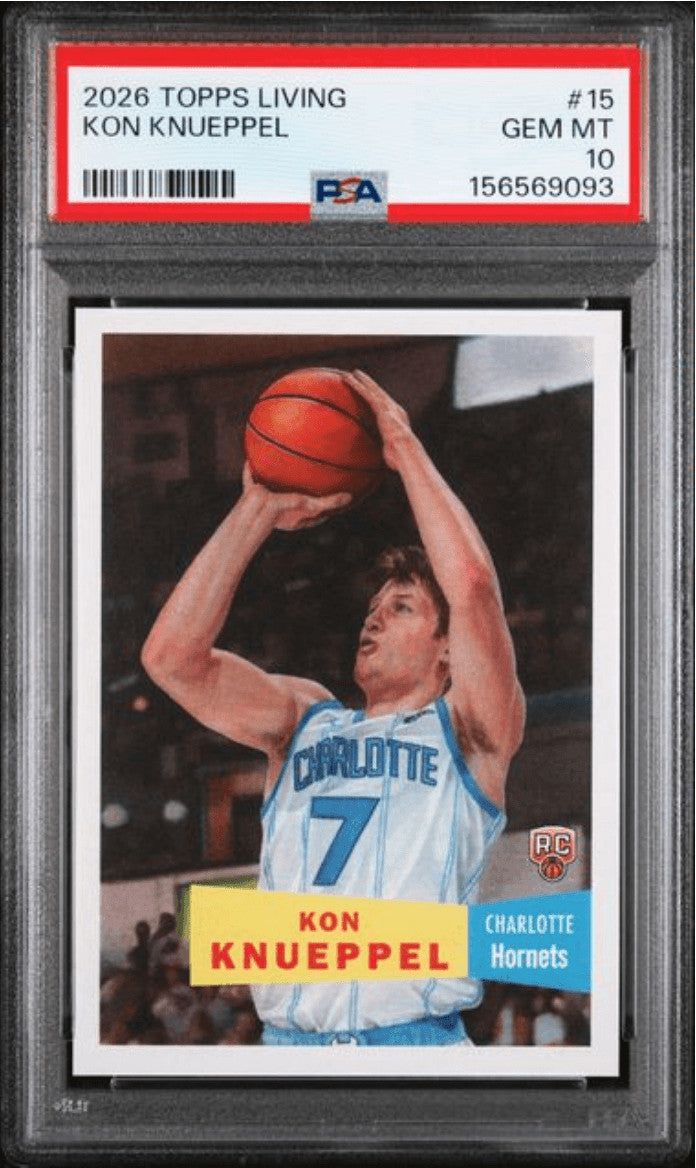 Graded 2026 Topps Living Kon Knueppel #15 Rookie RC Basketball Card PSA 10
