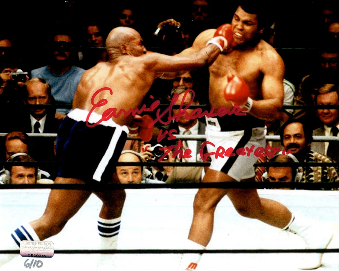 Earnie Shavers Signed 8x10 Photo vs. Muhammad Ali Inscribed "Greatest" #D/10 COA