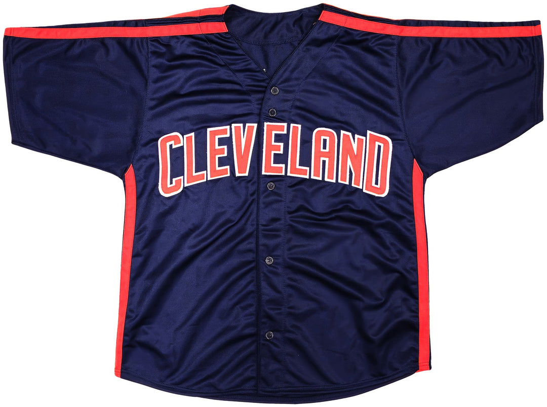 Major League Charlie Sheen Corbin Bernsen Tom Berenger Auto Navy Jersey Beckett