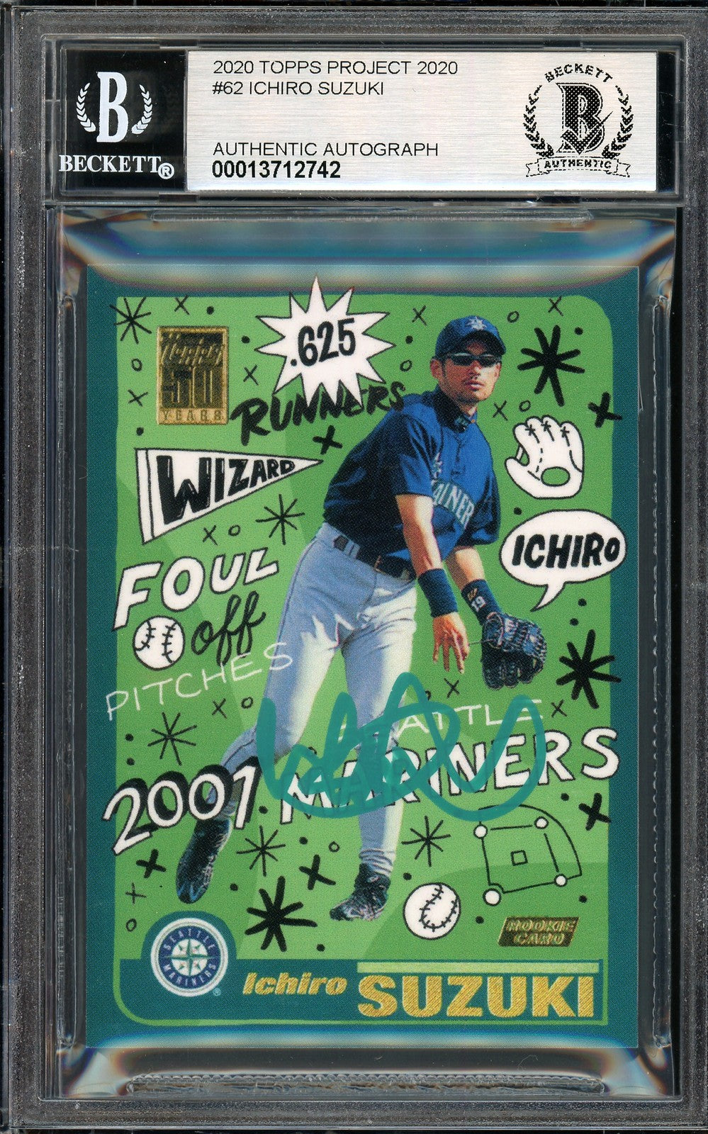 Ichiro Suzuki Auto Topps Project 2020 Sophia Chang Card 62 Auto 10 #/10 Beckett