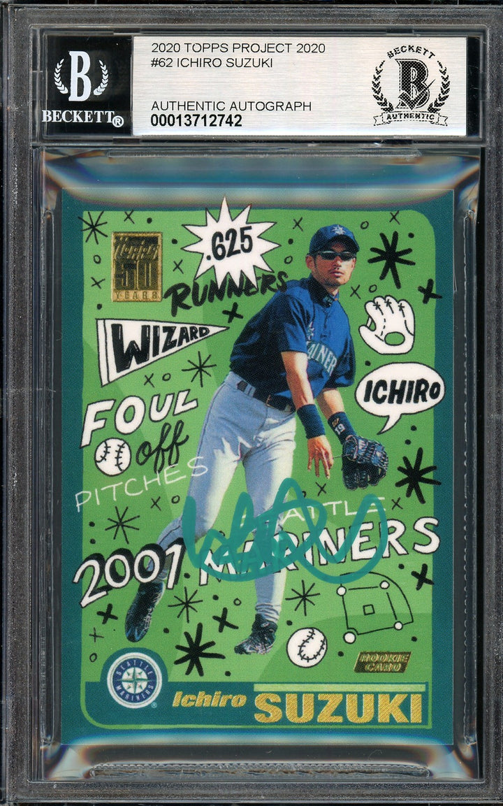 Ichiro Suzuki Auto Topps Project 2020 Sophia Chang Card 62 Auto 10 #/10 Beckett