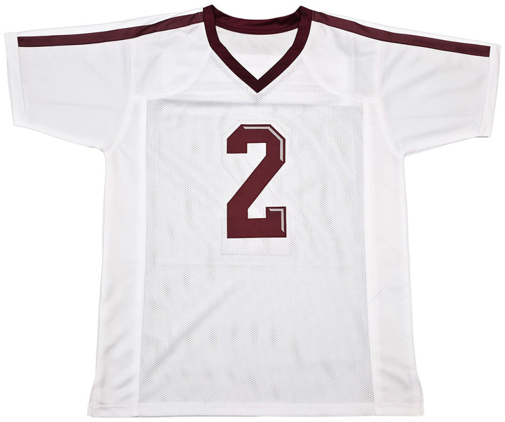 Texas A&M Aggies Johnny Manziel Signed White Jersey "12 HT" Beckett Witness