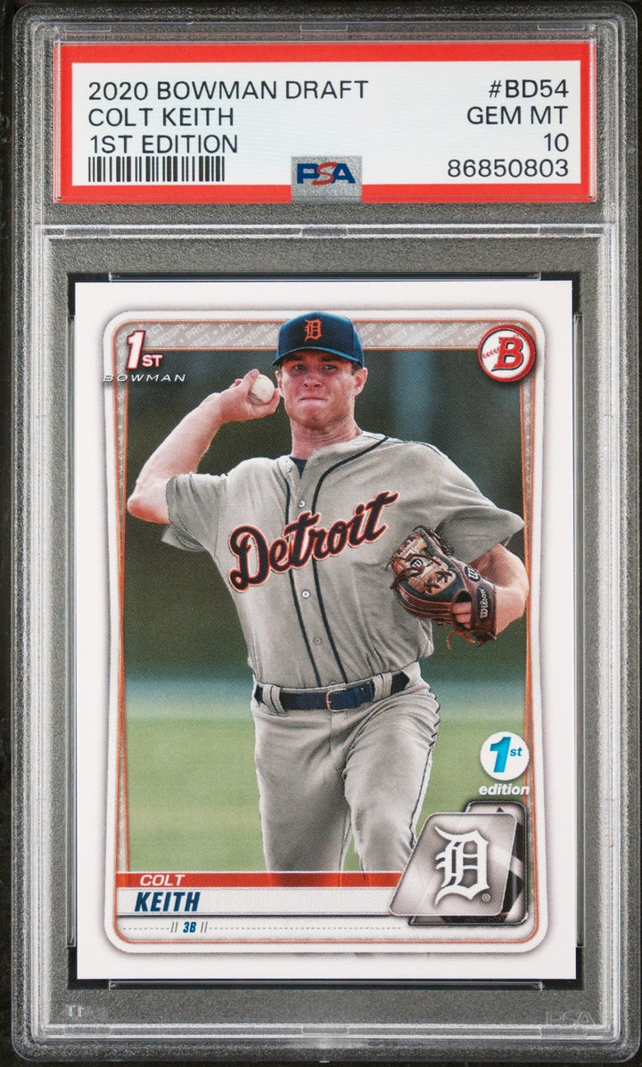 Graded 2020 Topps Bowman Draft Colt Keith #1st Edition RC Card PSA 10