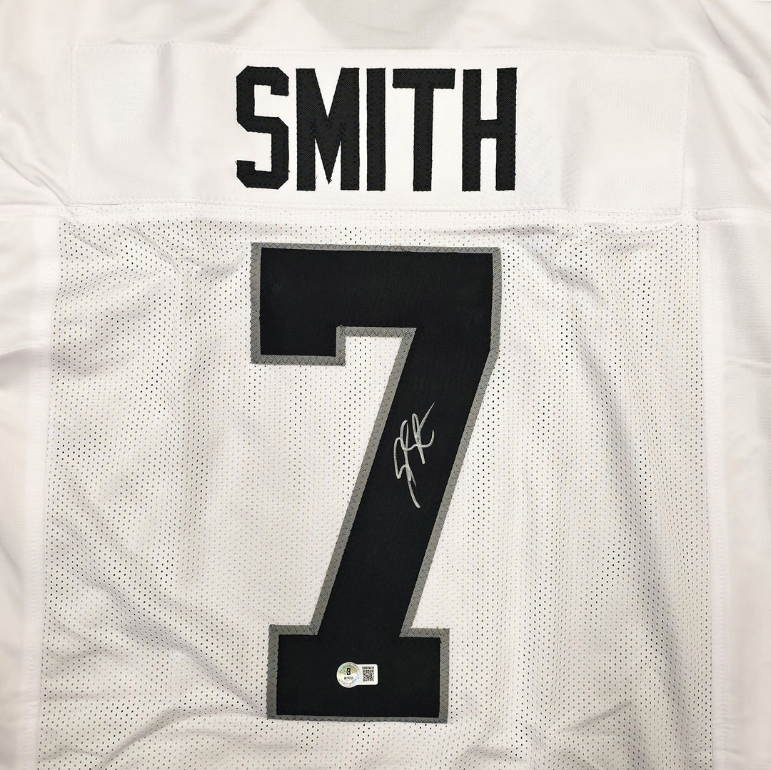 Las Vegas Raiders Geno Smith Signed White Jersey Beckett Witness