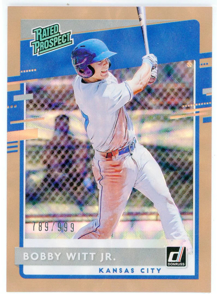 Bobby Witt Jr. 2020 Panini Donruss Rated Prospect Bronze Card #RP-2