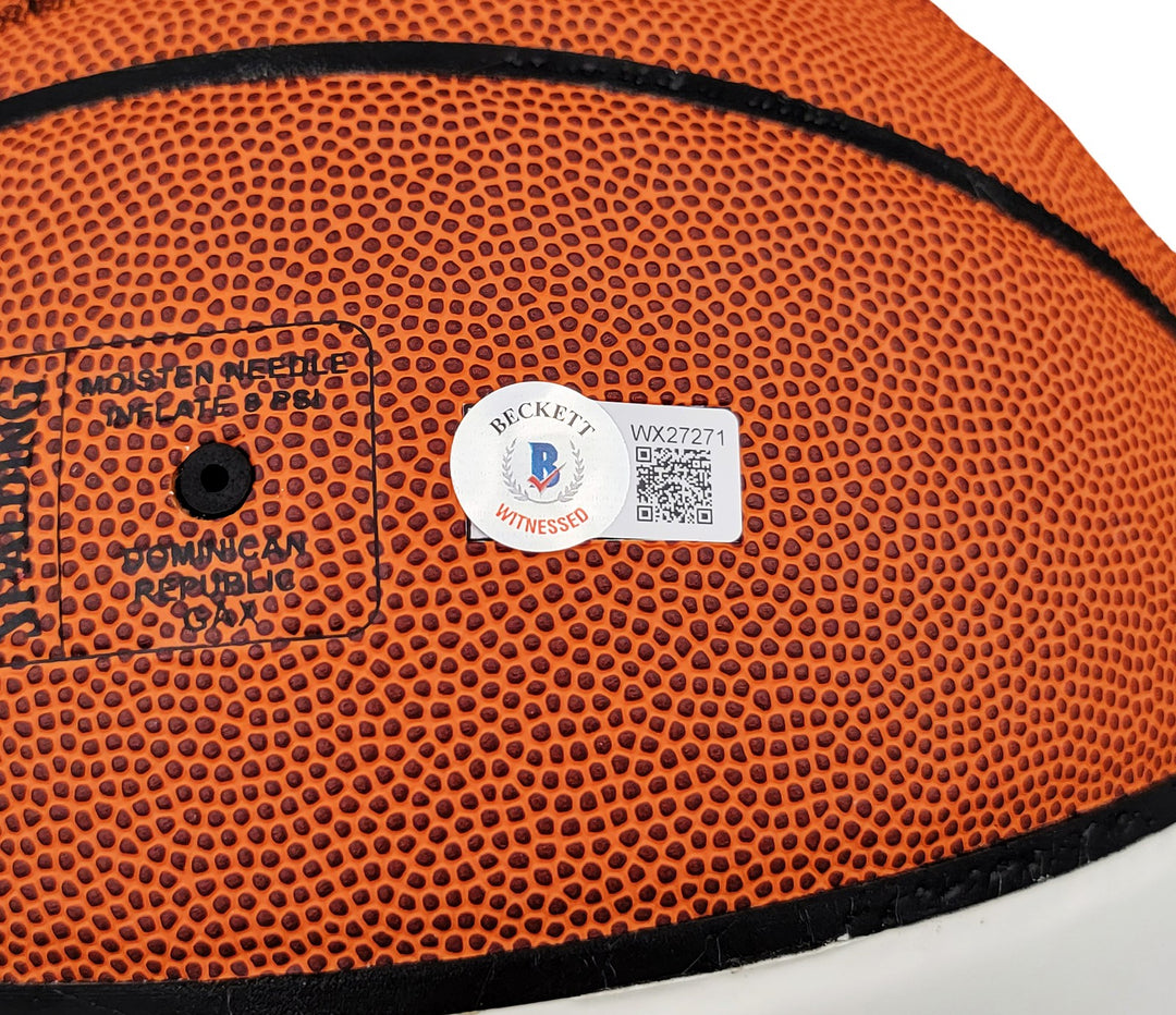 Gary Payton Auto Official Spalding White Basketball Supersonics HOF 2013 Beckett