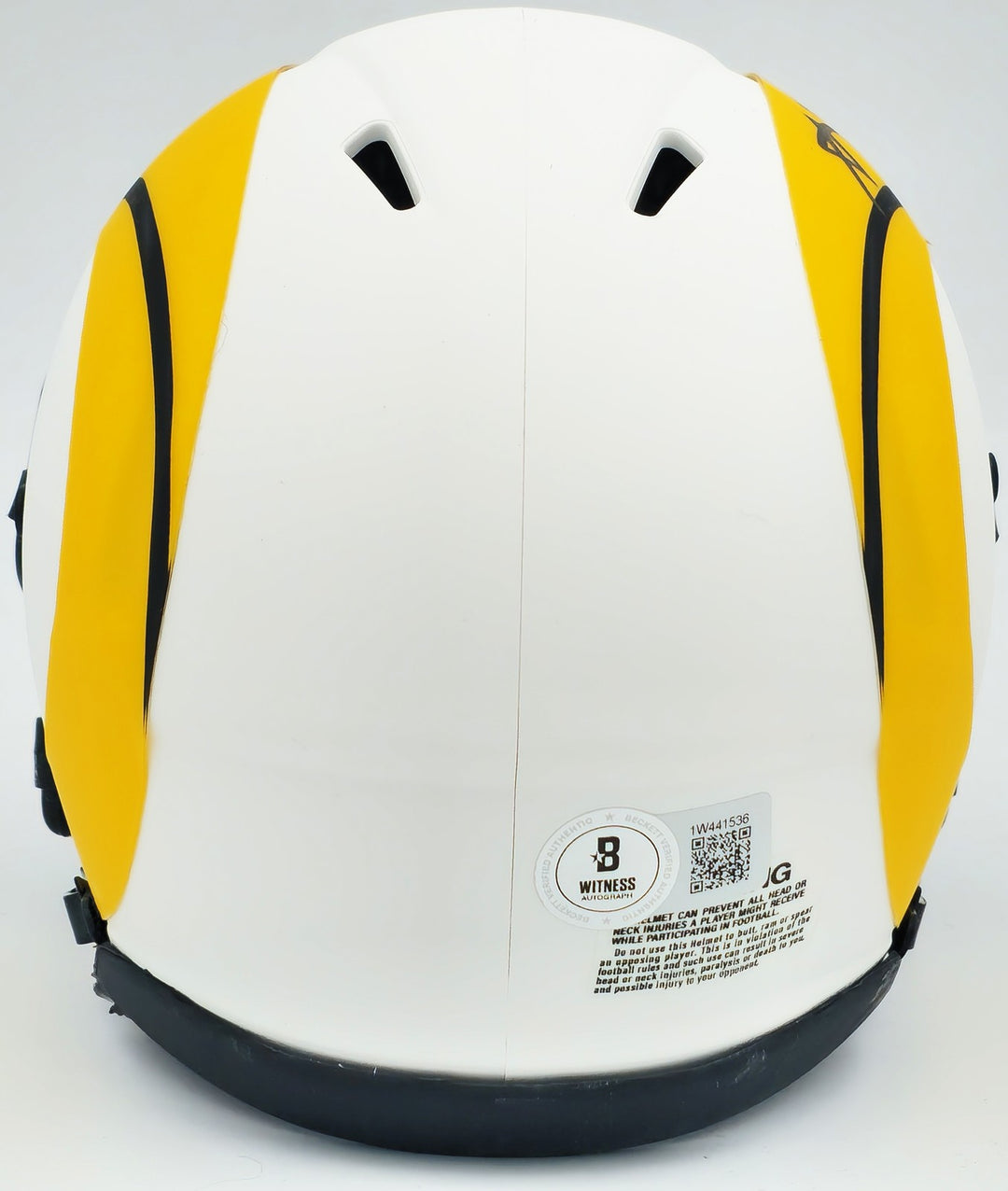 Aaron Donald Auto Signed Rams Lunar Eclipse White Speed Mini Helmet Beckett Wit