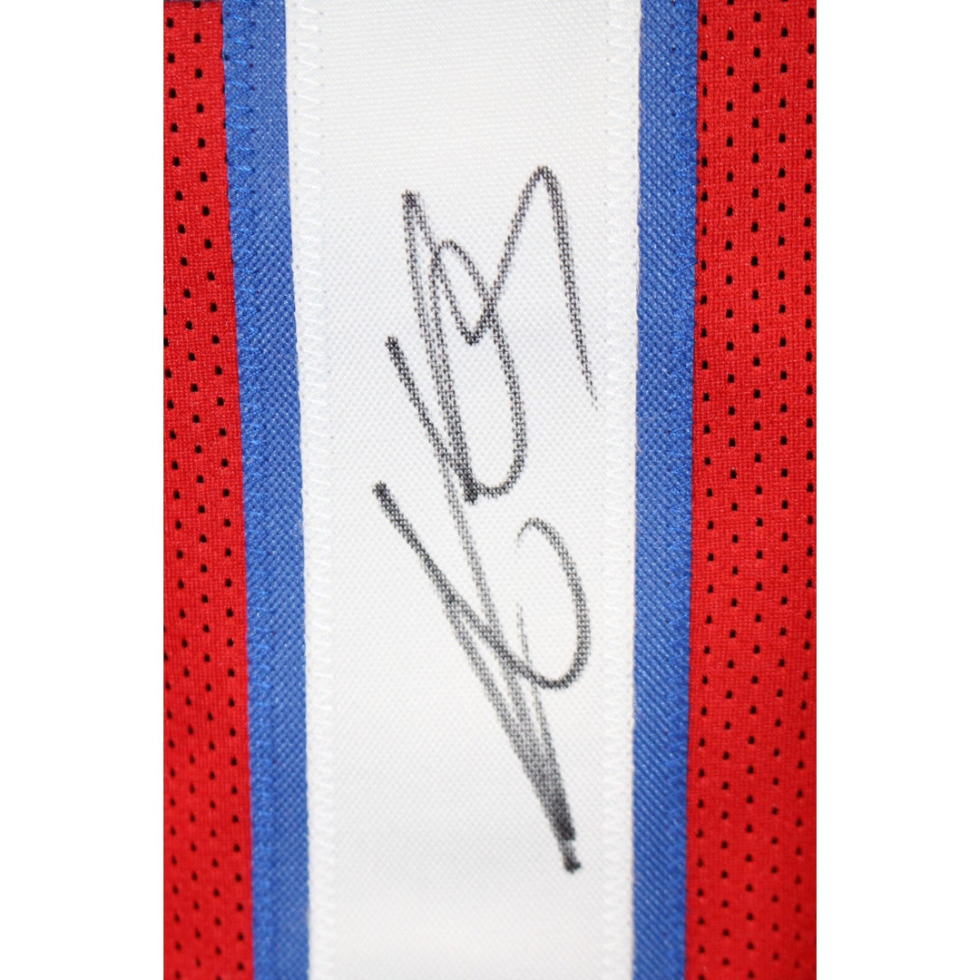 AJ Brown Autographed/Signed Pro Style Sz XL Red Jersey Beckett Witnessed 57961