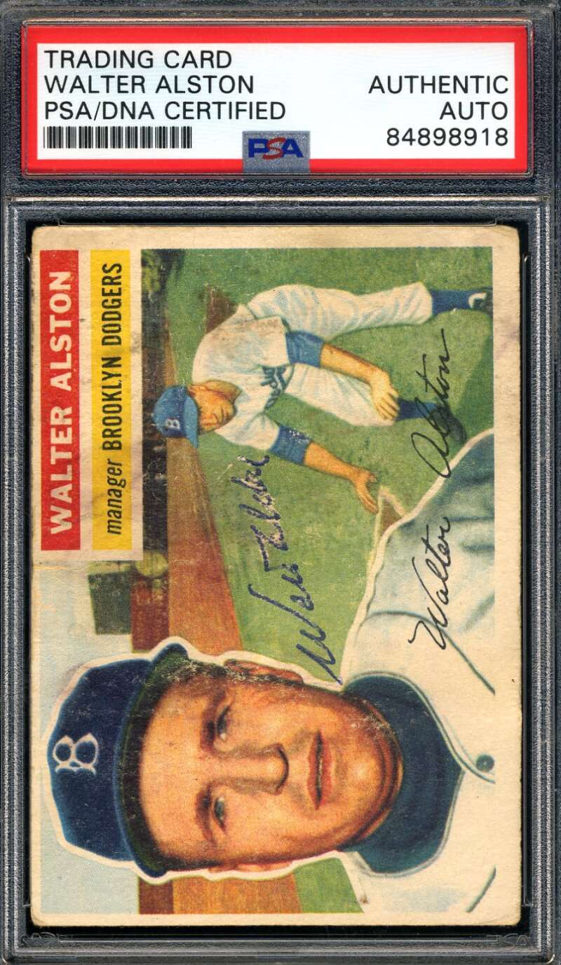Walter Alston PSA DNA Signed 1956 Topps Rookie Autograph