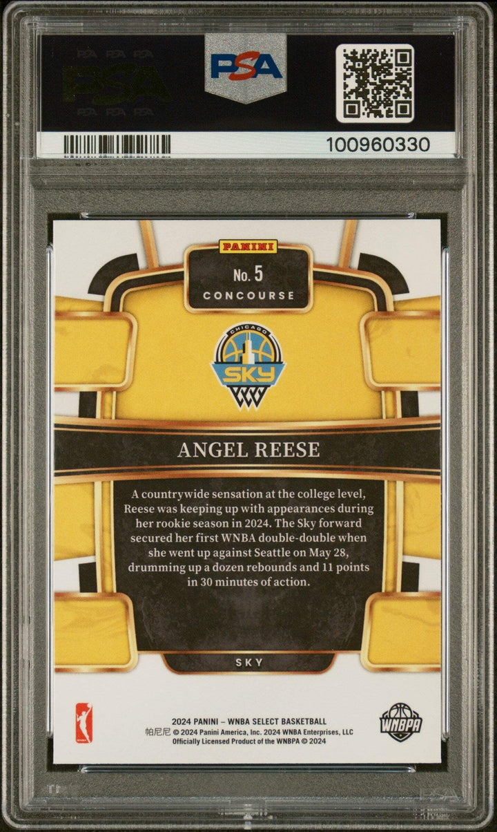 Graded 2024 Panini Select WNBA Angel Reese #5 Rookie RC Basketball Card PSA 10