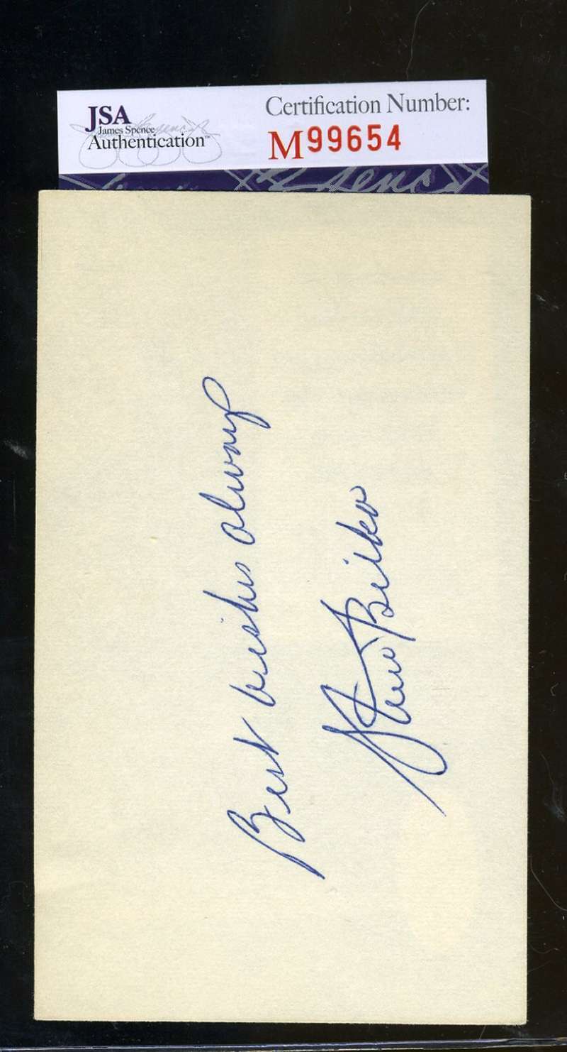 Steve Bilko Signed 3x5 Index Card Jsa Certified Authenticated Autograph