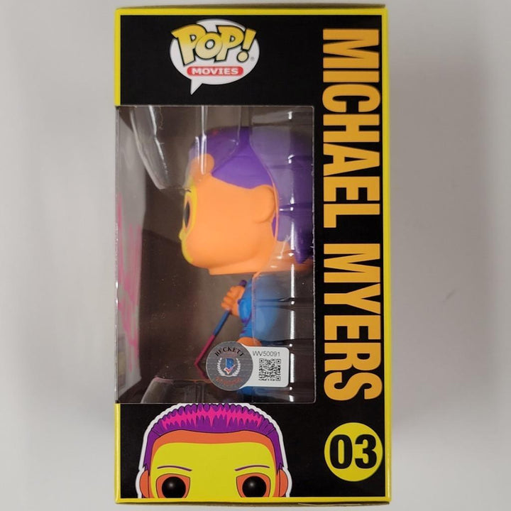 Nick Castle signed Michael Myers Black Light Funko Pop (p) ~ BAS Witness Holo