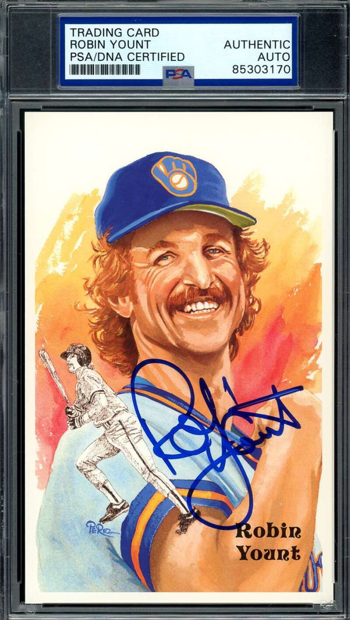 Robin Yount PSA DNA Coa Signed Perez Steele Postcard Autograph