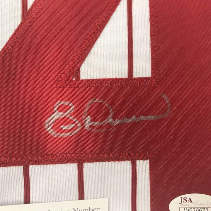 Autographed/Signed ERIC DAVIS Cincinnati Pinstripe Baseball Jersey JSA COA Auto