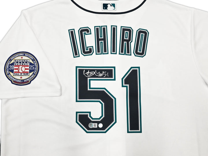 Mariners Ichiro Suzuki Auto White Nike Jersey Size XL "#51" IS Holo, Beckett Wit