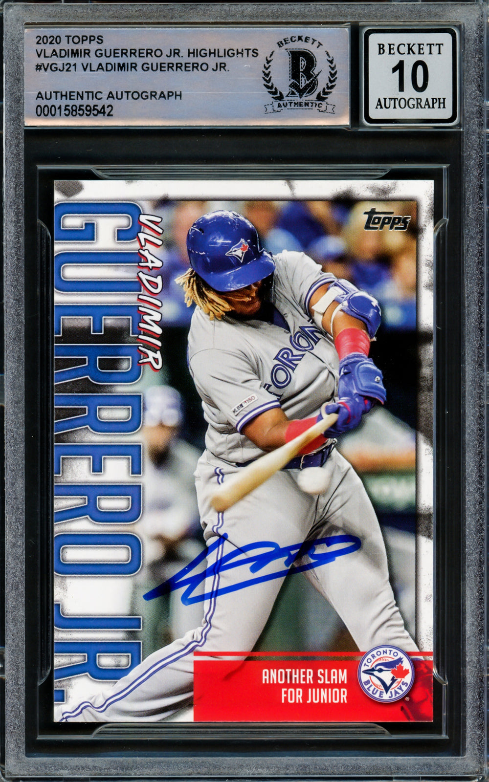 Vladimir Guerrero Jr. 2020 Topps Highlights Card Gem 10 Auto Beckett