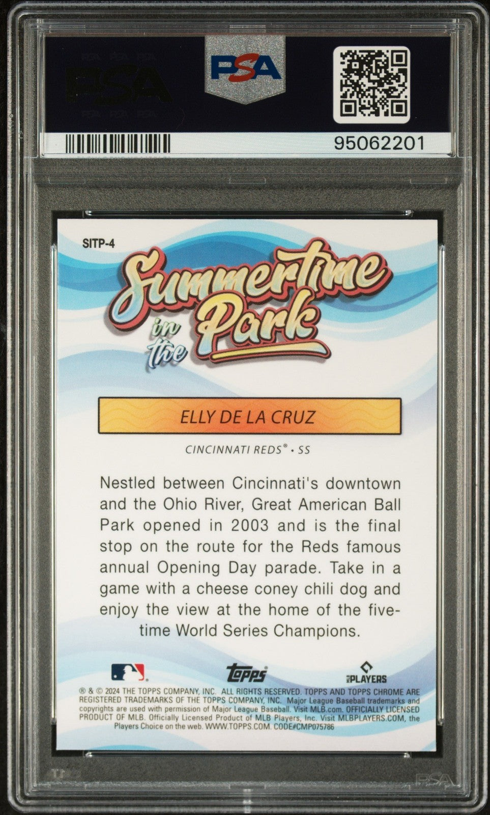 Graded 2024 Topps Chrome Elly De La Cruz #4 Summertime RC Card PSA 10