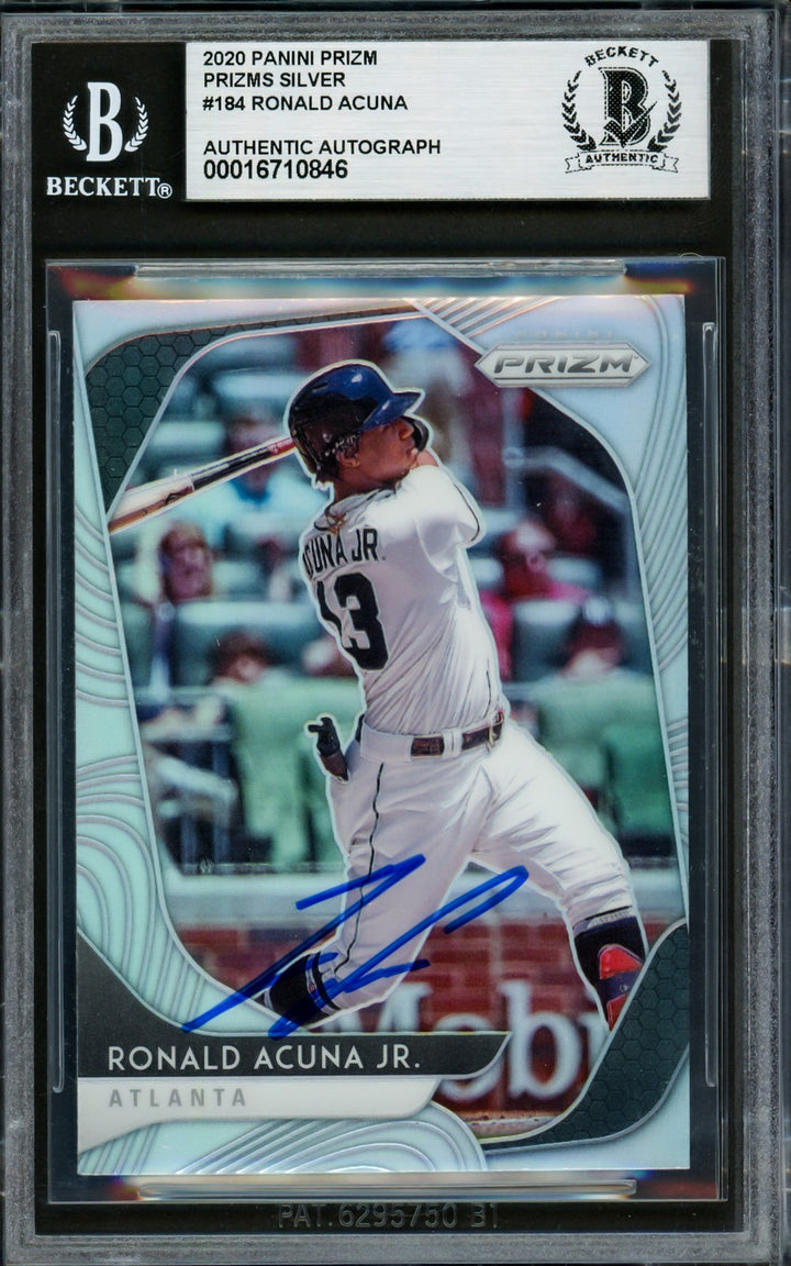 Ronald Acuna Jr. Signed 2020 Panini Prizm Card 184 Braves Beckett #16710846