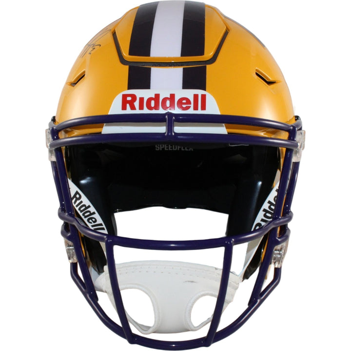 Justin Jefferson Autographed LSU Tigers SpeedFlex Helmet Beckett WIT 57901