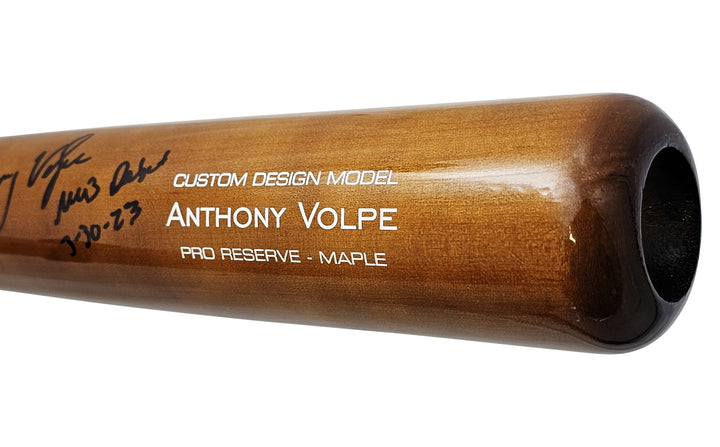 Anthony Volpe Auto Brown Victus Player Model Bat Yankees MLB Debut Fanatics