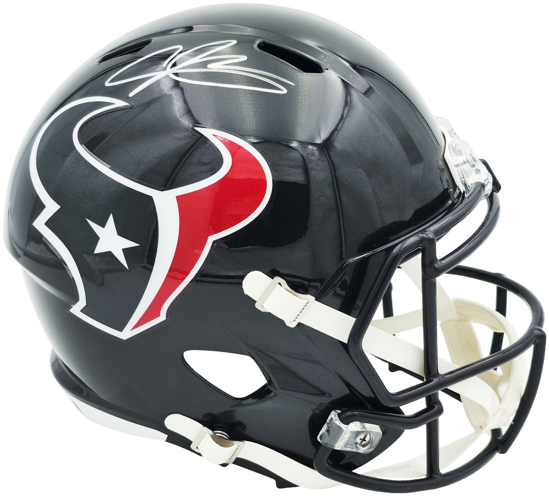 Andre Johnson Auto Texans Blue Full Size Speed Replica Helmet Beckett Witness