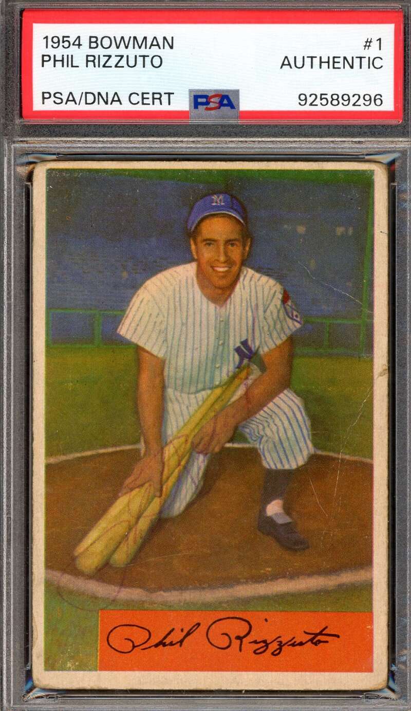 Phil Rizzuto PSA DNA Vintage Signed 1954 Bowman Autograph