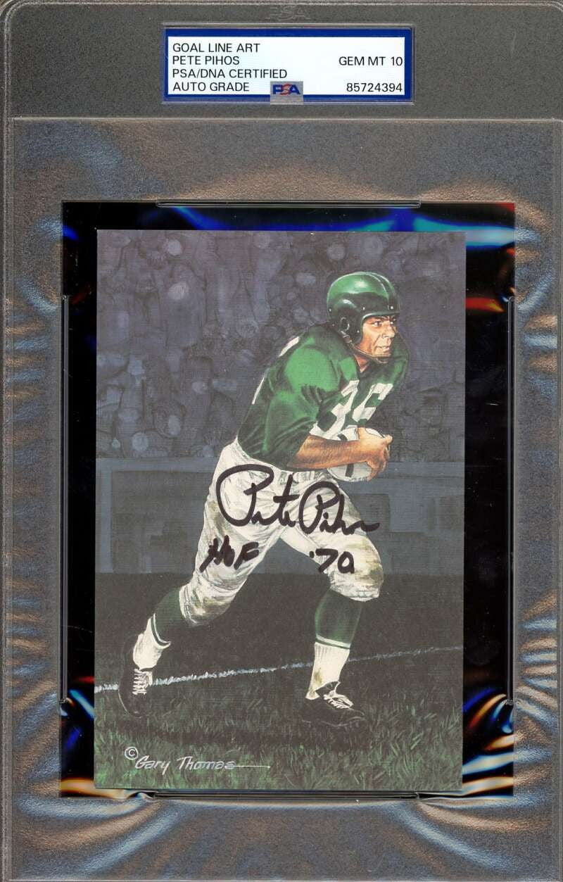 Pete Pihos Gem Mint 10 PSA DNA Autograph Goal Line Art Card GLAC Signed HOF 70