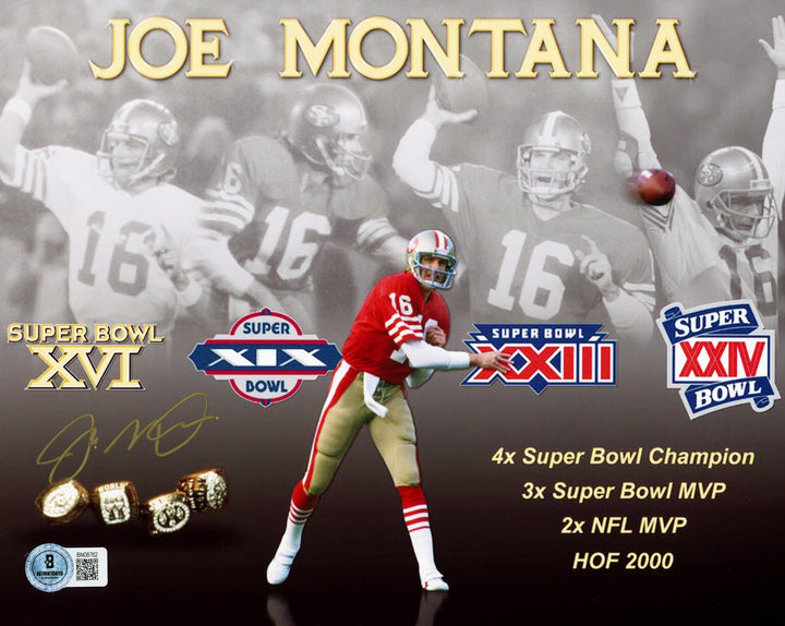 Joe Montana Autographed Signed 8x10 Photo San Francisco 49ers Beckett