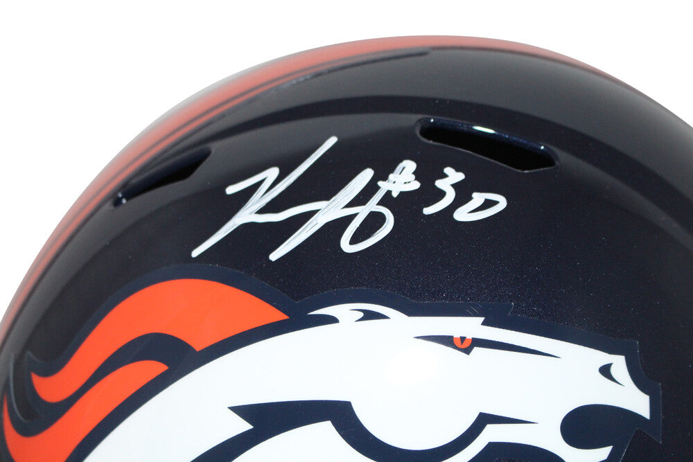 Phillip Lindsay Autographed/Signed Denver Broncos F/S Speed Helmet BAS 34316
