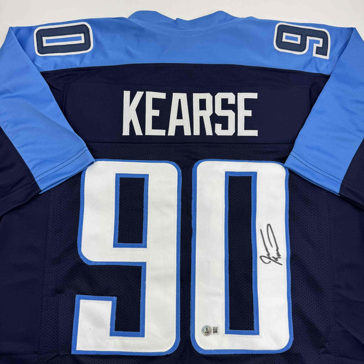 Autographed/Signed JEVON KEARSE Tennessee Dark Blue Football Jersey JSA COA Auto