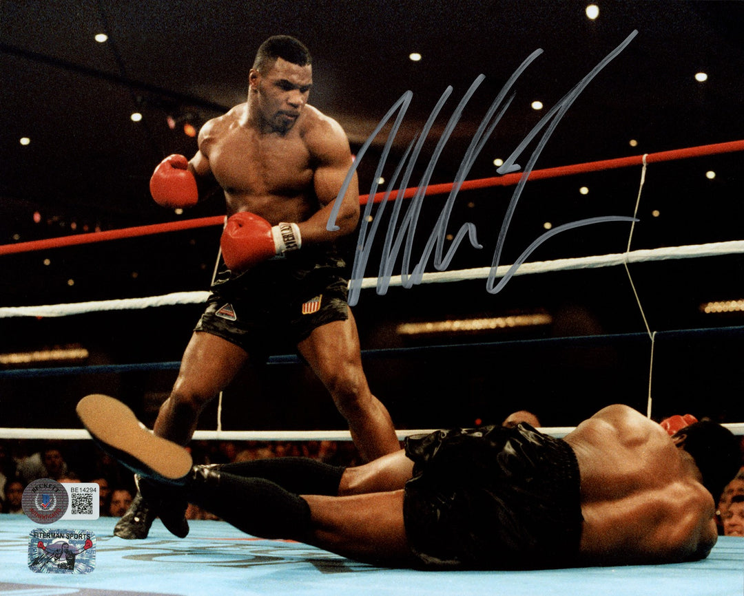Mike Tyson Autographed Signed 8x10 Photo Standing Over Beckett BAS