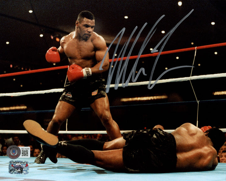 Mike Tyson Autographed Signed 8x10 Photo Standing Over Beckett BAS
