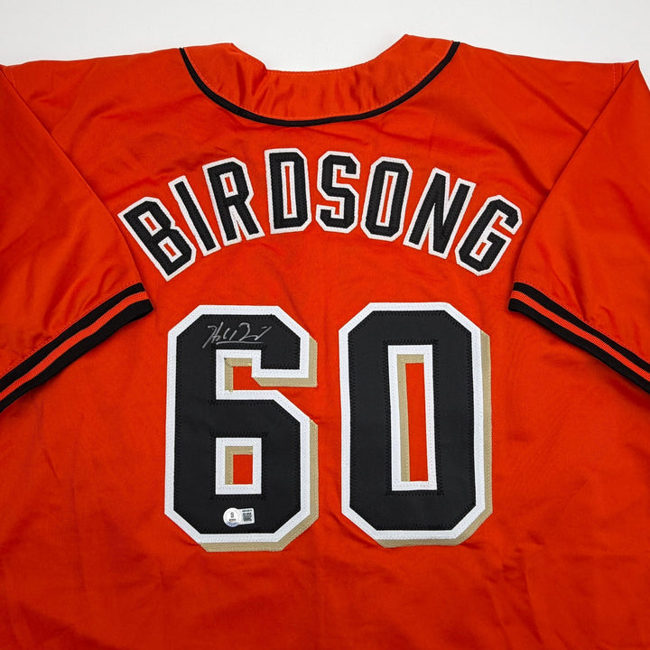 Autographed/Signed Hayden Birdsong San Francisco Orange Jersey Beckett BAS COA