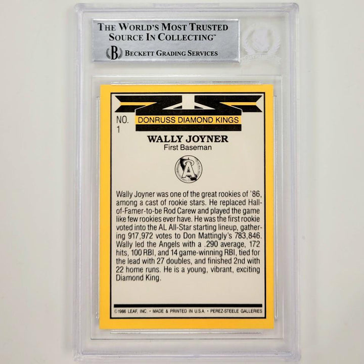 Wally Joyner auto signed 1987 Diamond Kings DK #1 RC rookie card BAS BGS Beckett
