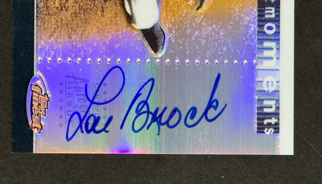Lou Brock Signed 2003 Topps Finest Moments Refractor Mint Auto Cardinals 118 Sb