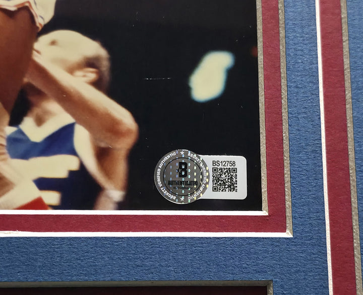 Julius "Dr. J" Erving Signed Framed 8x10 Photo 76ers Beckett #BS12758