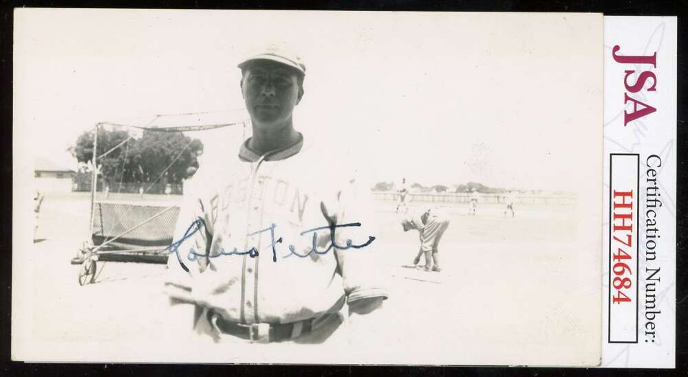 Lou Fette JSA Cert Signed  Vintage Original 3x5 Photo Autograph