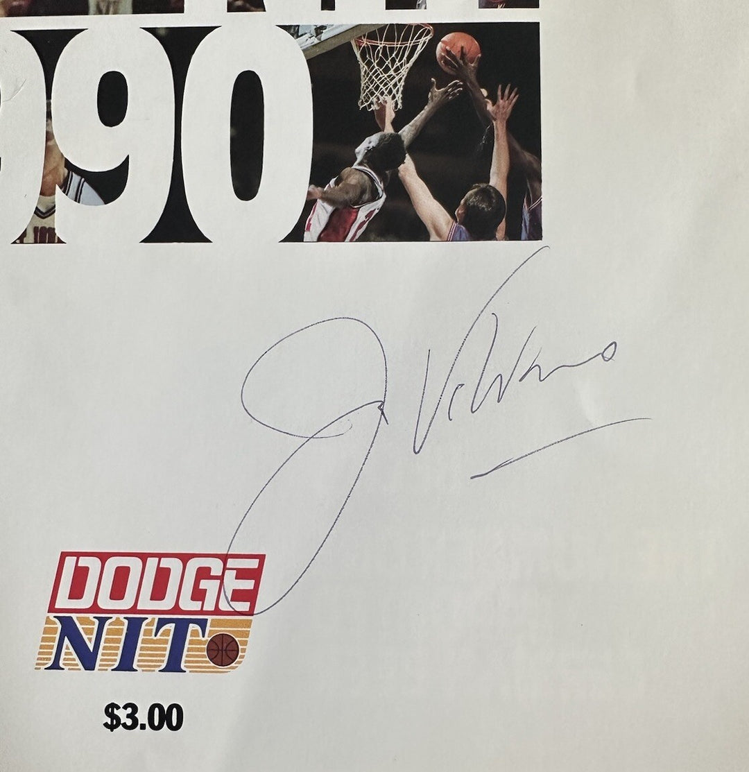 Jim Valvano & Dick Vitale Signed Ncaa Program Nit Mint Autograph Ncaa Psa Coa