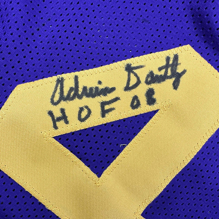Autographed/Signed Adrian Dantley HOF 2008 Utah Purple Jersey Beckett BAS COA