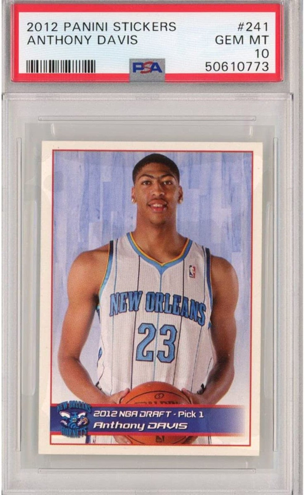 Graded 2012-13 Panini Stickers Anthony Davis #241 Rookie RC Basketball Card PSA