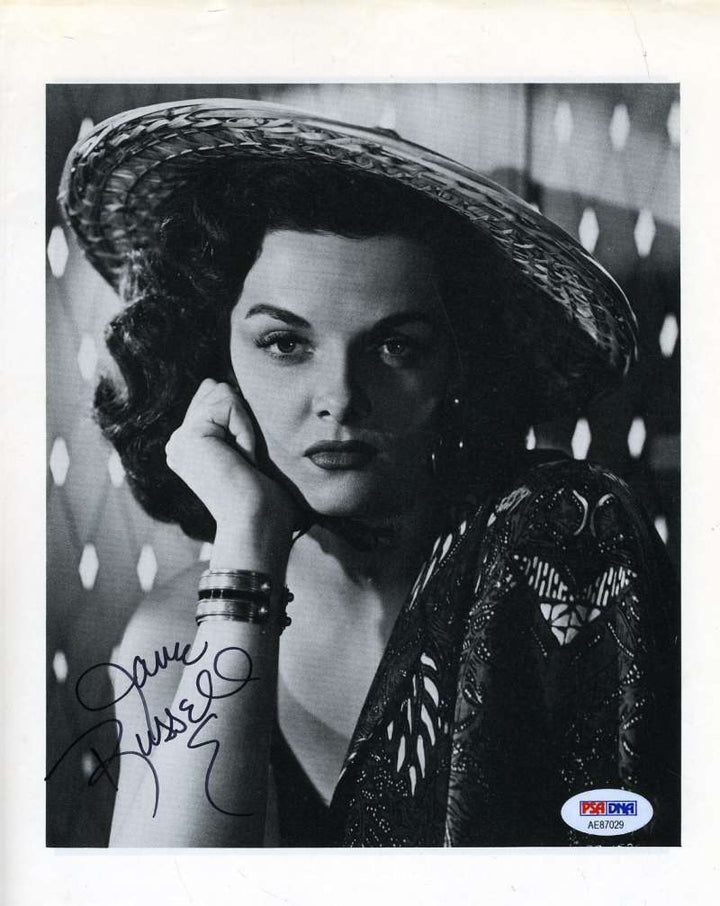 Jane Russell Psa Dna Coa Autograph 8x10 Photo Hand Signed