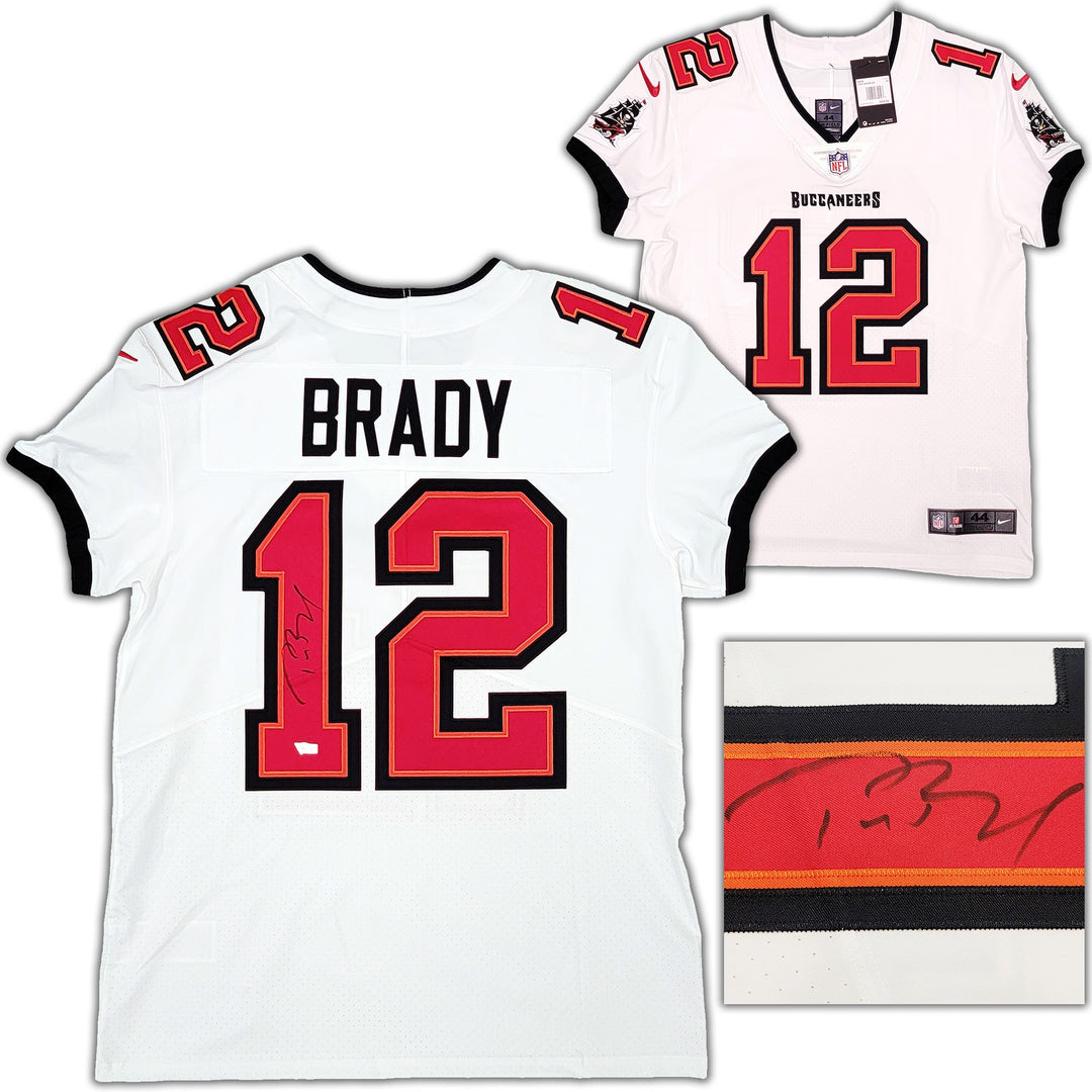 Buccaneers Tom Brady Signed White Nike Elite Jersey Size 44 Fanatics Holo