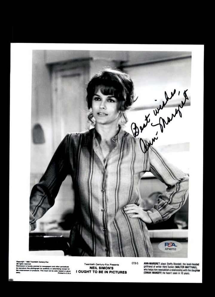 Ann Margret PSA DNA Coa Signed 8x10 Photo Autograph