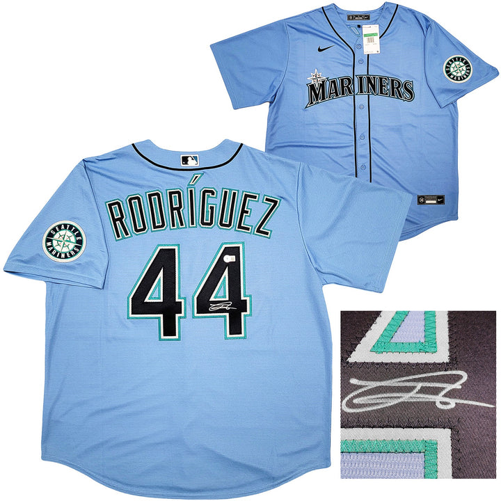 Seattle Mariners Julio Rodriguez Signed Blue Nike Jersey Size XL Beckett